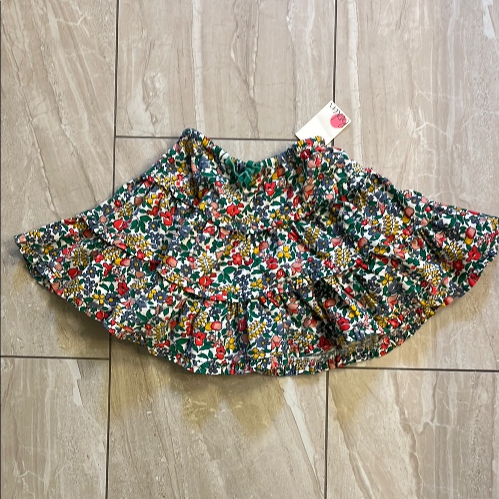 NWT Mini Boden Circle Skirt with Ruffle Hem (floral)
